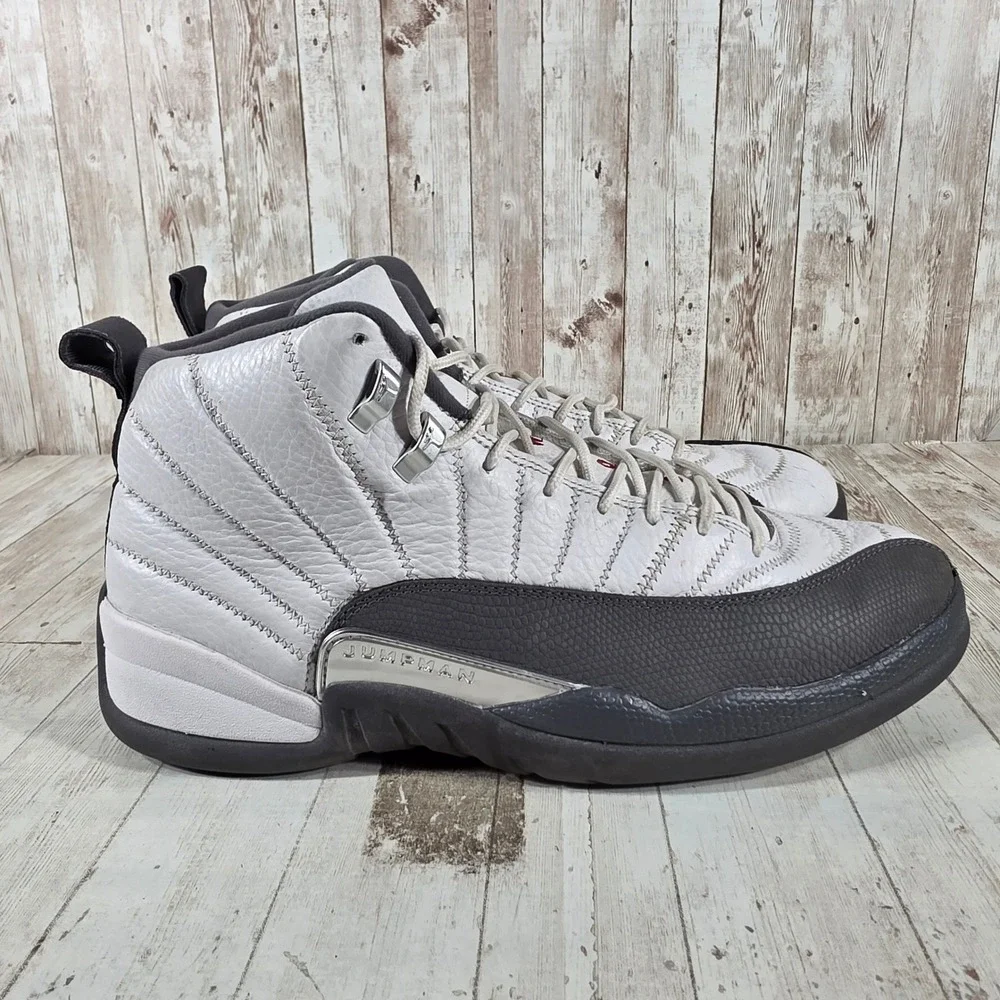 Jordan 12 Retro White Dark Grey Mens Size 13 Sneakers 130690-160 2019 Basketball